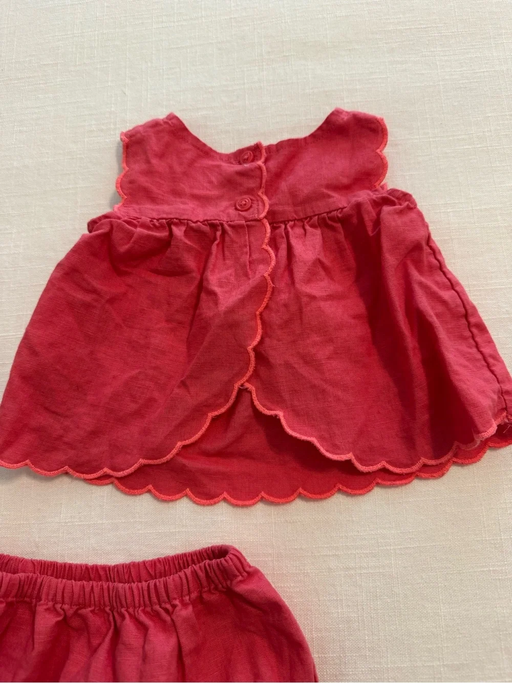 GAP Red Embroidered Sleeveless Top with Matching Bloomers